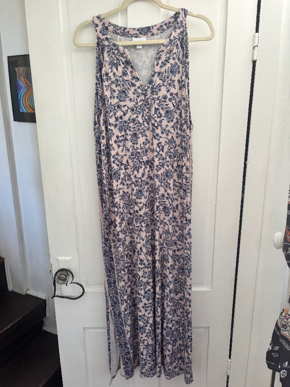 Pink and blue floral maxi